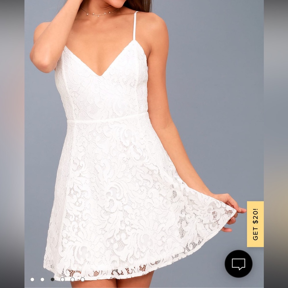 Magnolia Blossom White Lace Skater Dress